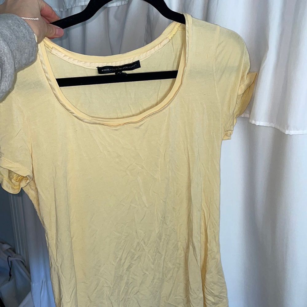 Pale yellow size small White House black market short sleeve